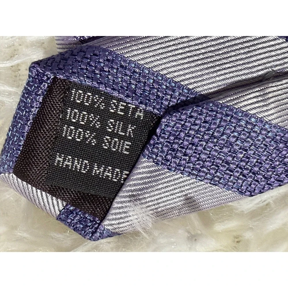 Tattersall Necktie Purple OS Mens Striped Silk Business Professional